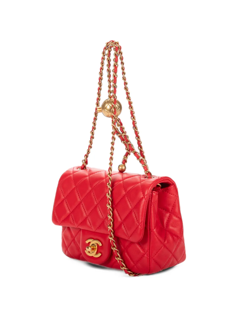 CHANEL Pre-Owned mini Pearl Crush Flap shoulder bag Rood