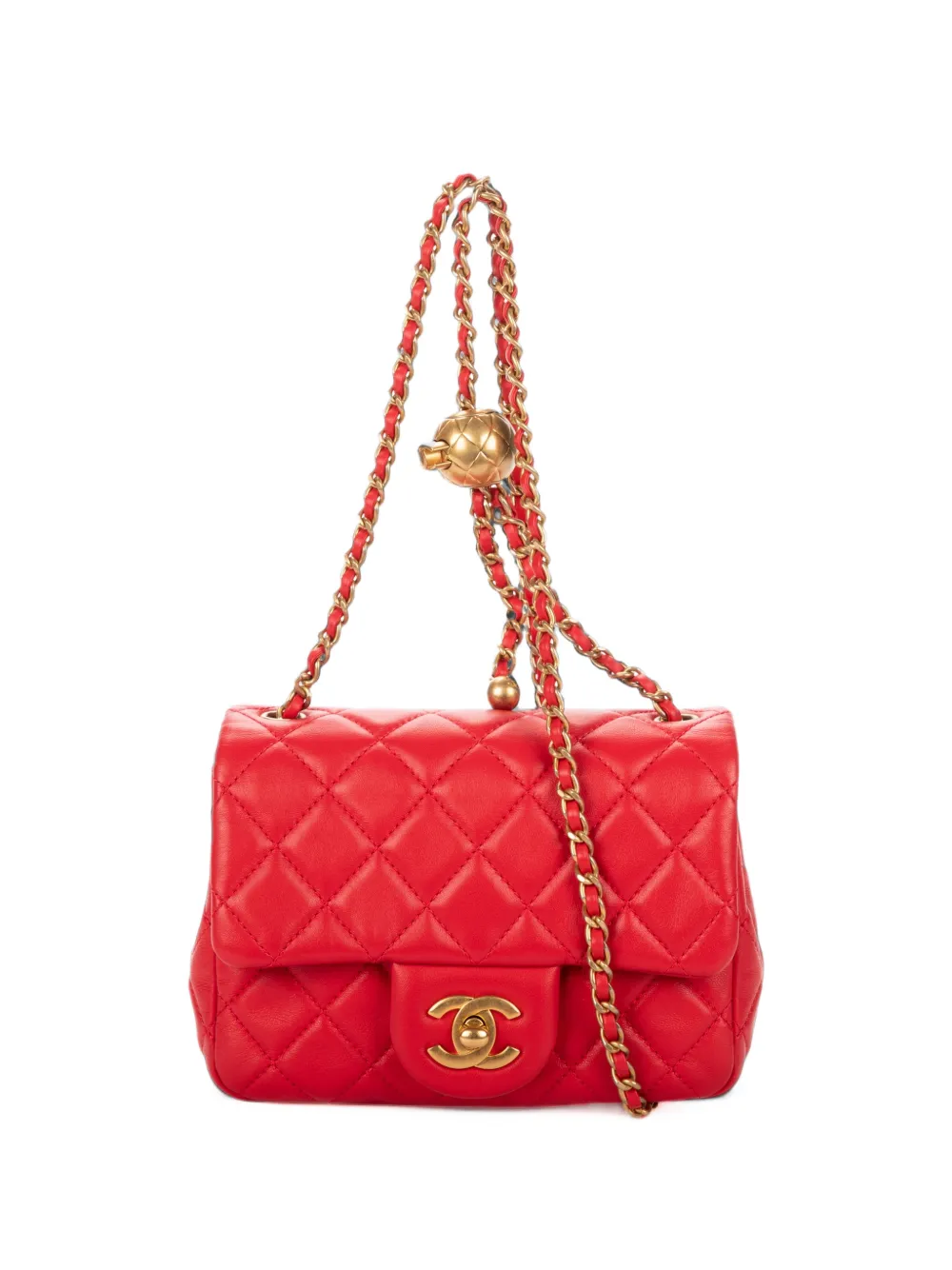 CHANEL Pre-Owned mini Pearl Crush Flap shoulder bag Rood