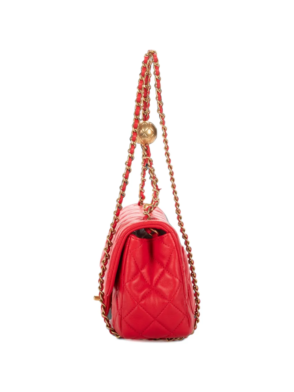 CHANEL Pre-Owned mini Pearl Crush Flap shoulder bag Rood