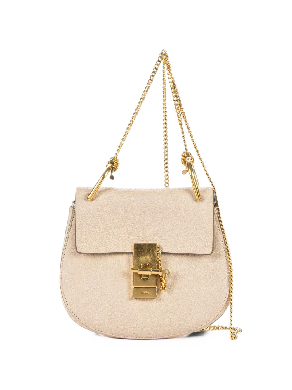 Chloé Pre-Owned Mini Drew leather shoulder bag - Nude
