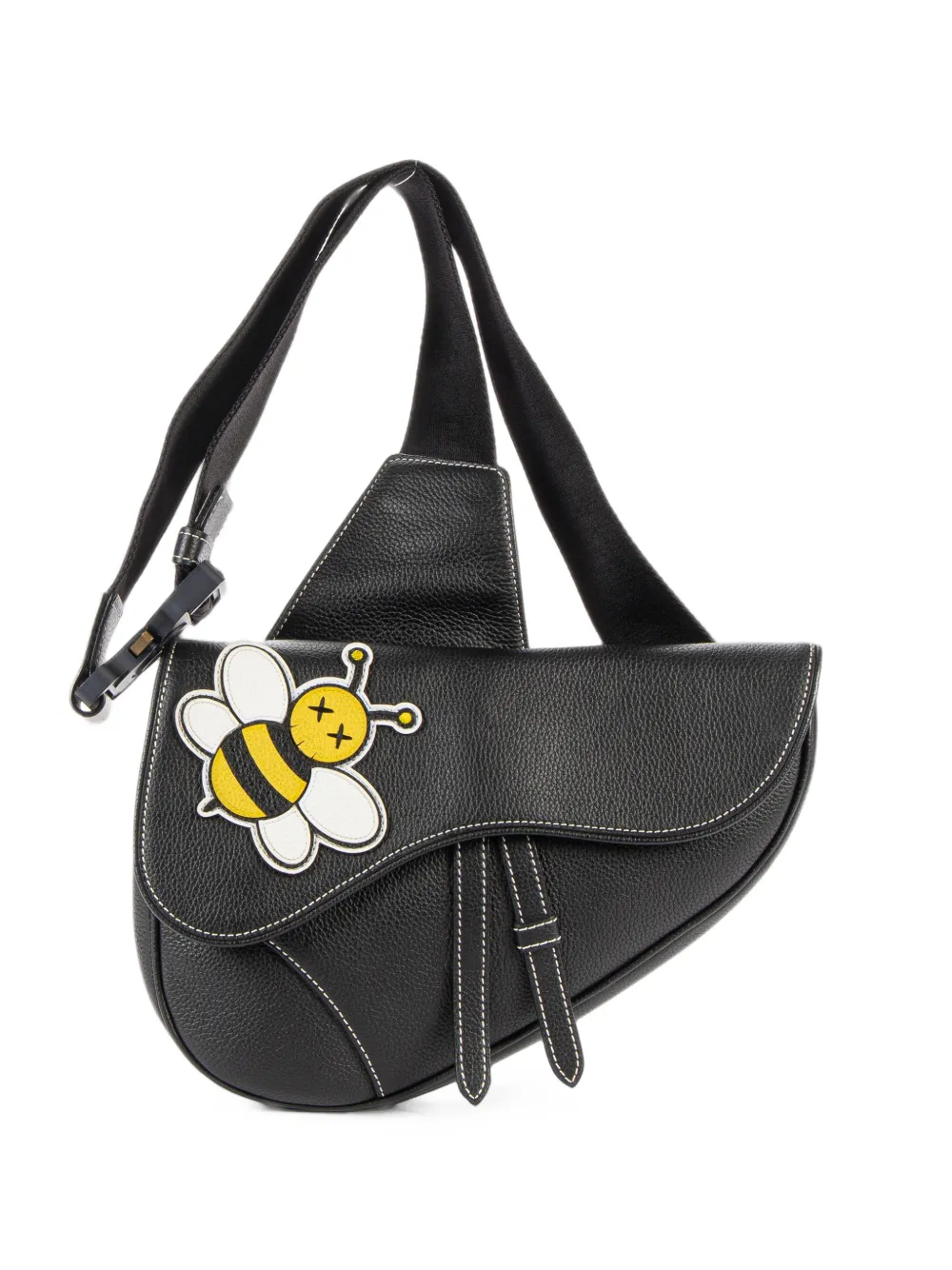 Christian Dior Pre-Owned KAWS BEE Saddle shoulder bag - Black