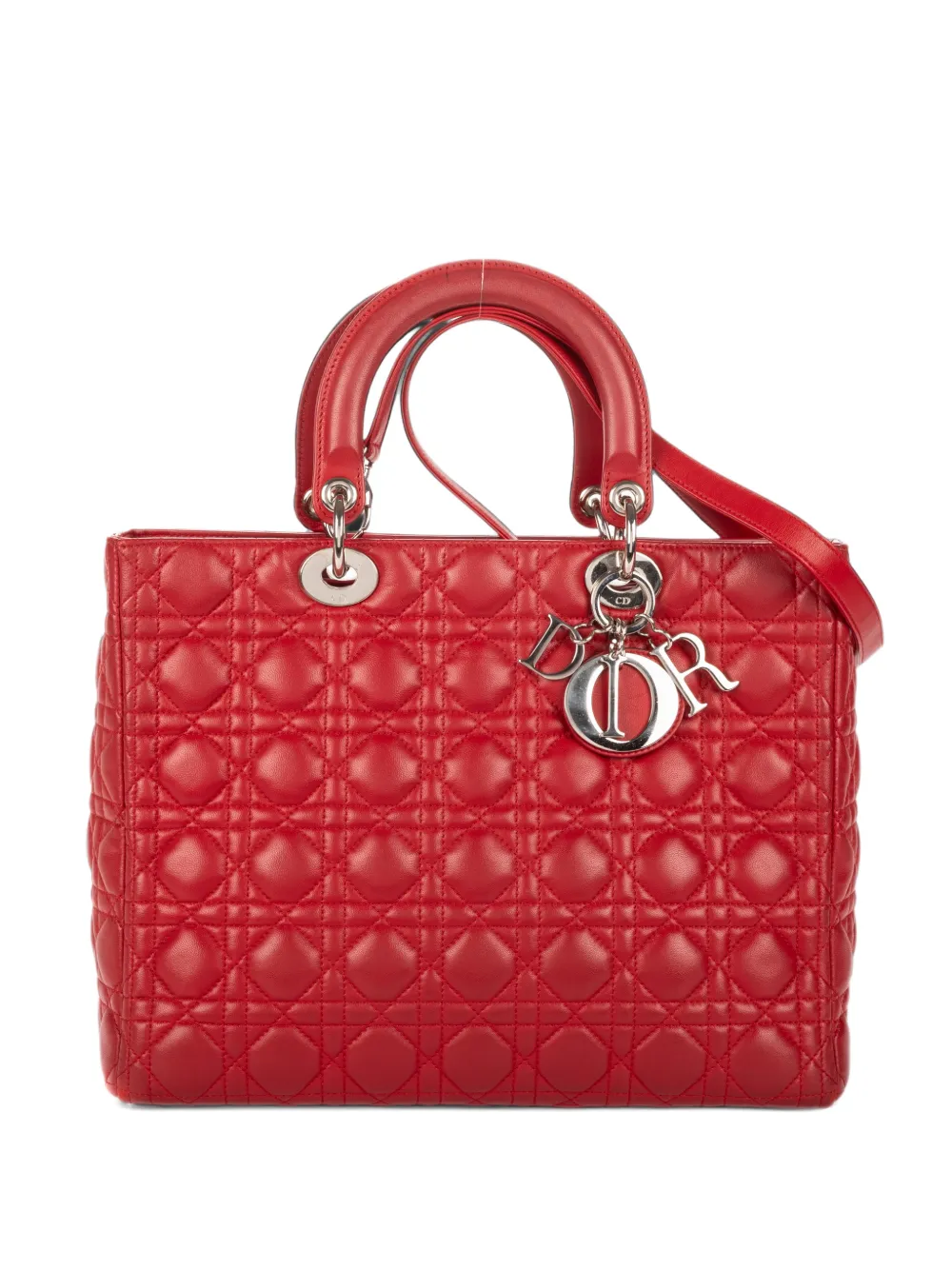 Christian Dior Pre-Owned Lady Dior Cannage tote bag - Rosso