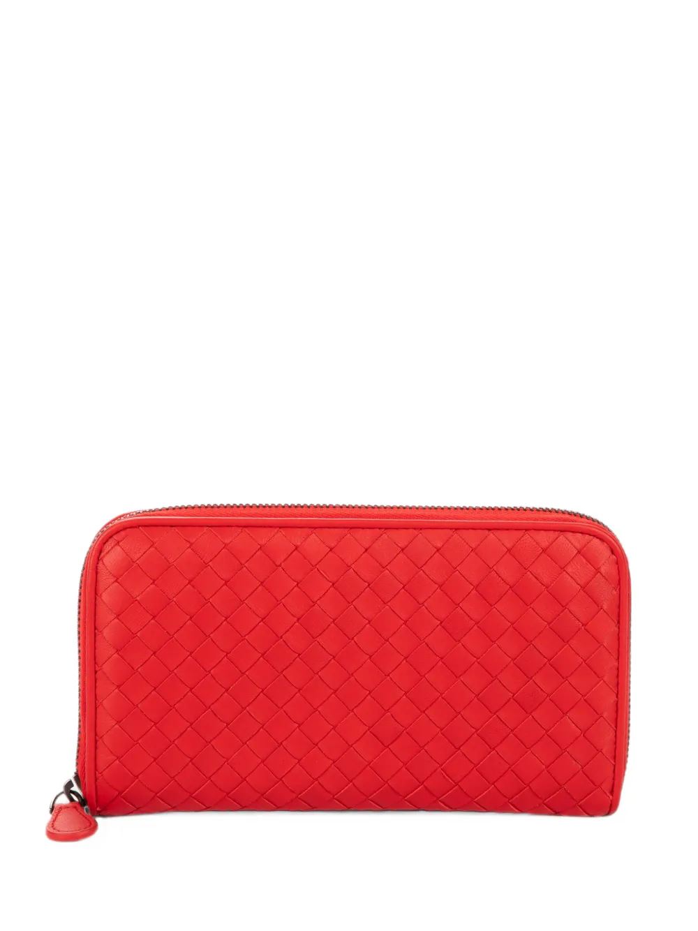 Bottega Veneta Pre-Owned Intrecciato zip-around wallet - Red