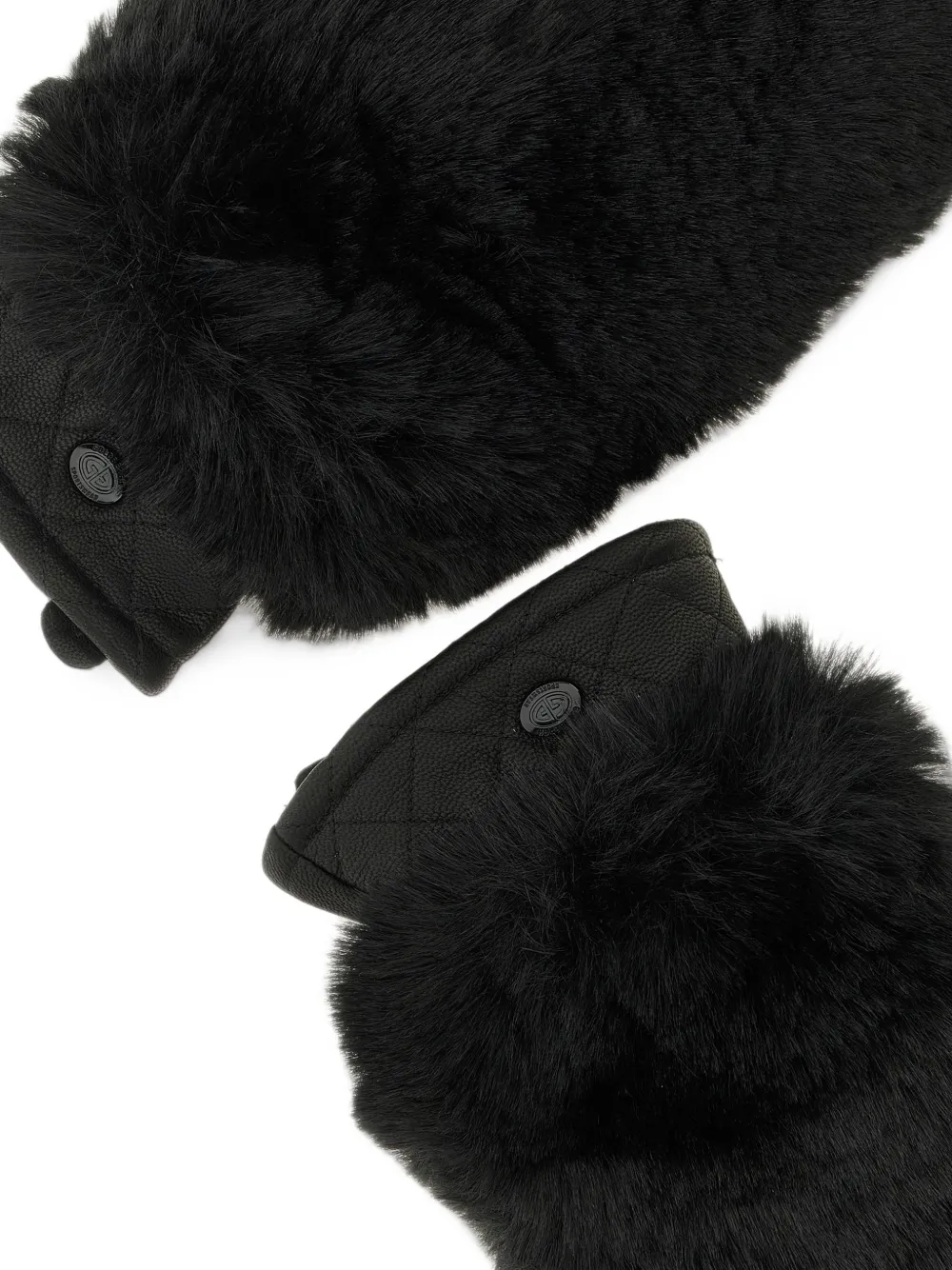 Goldbergh Hill faux-fur leather mittens Zwart
