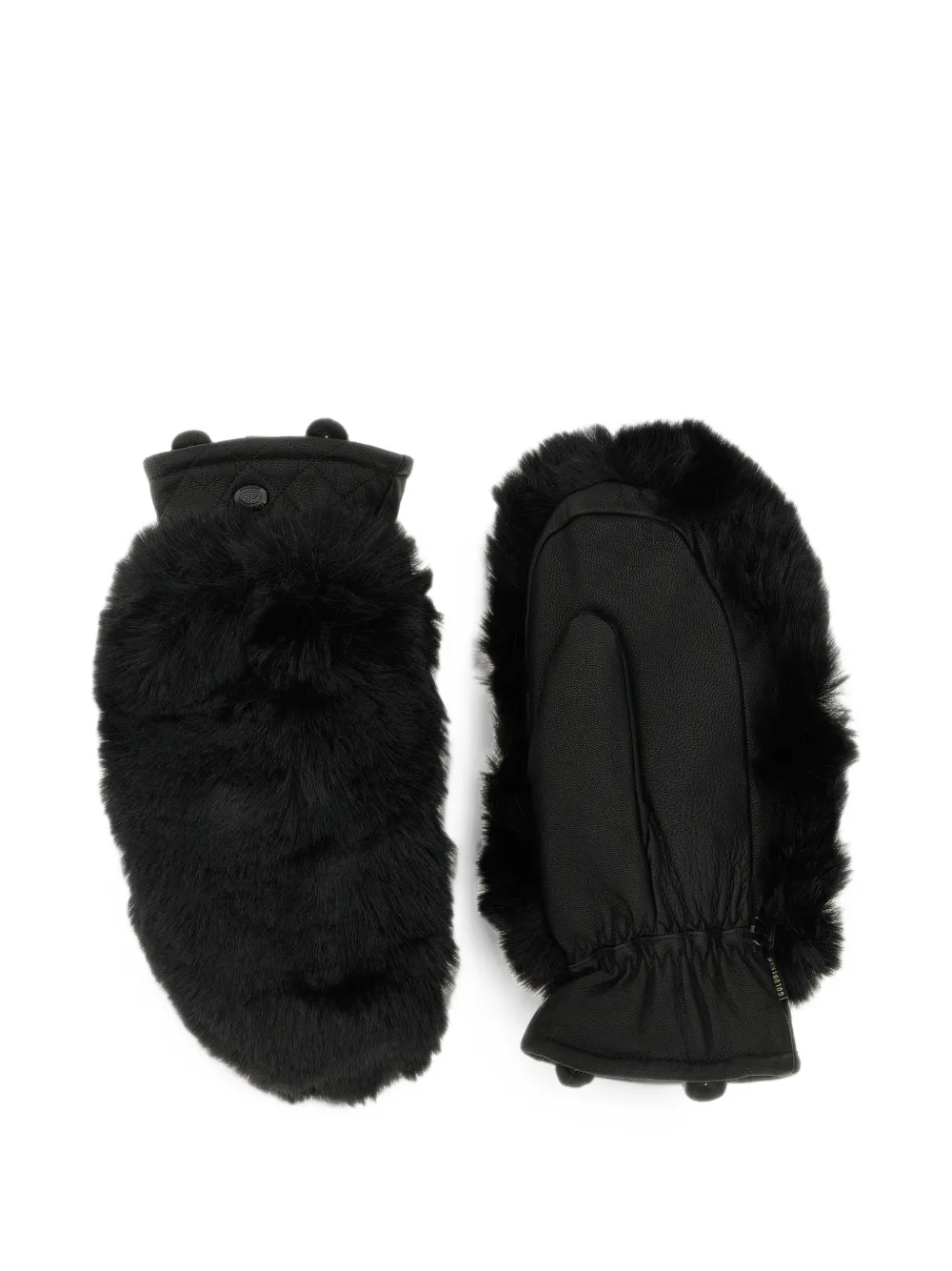 Goldbergh Hill faux-fur leather mittens Zwart