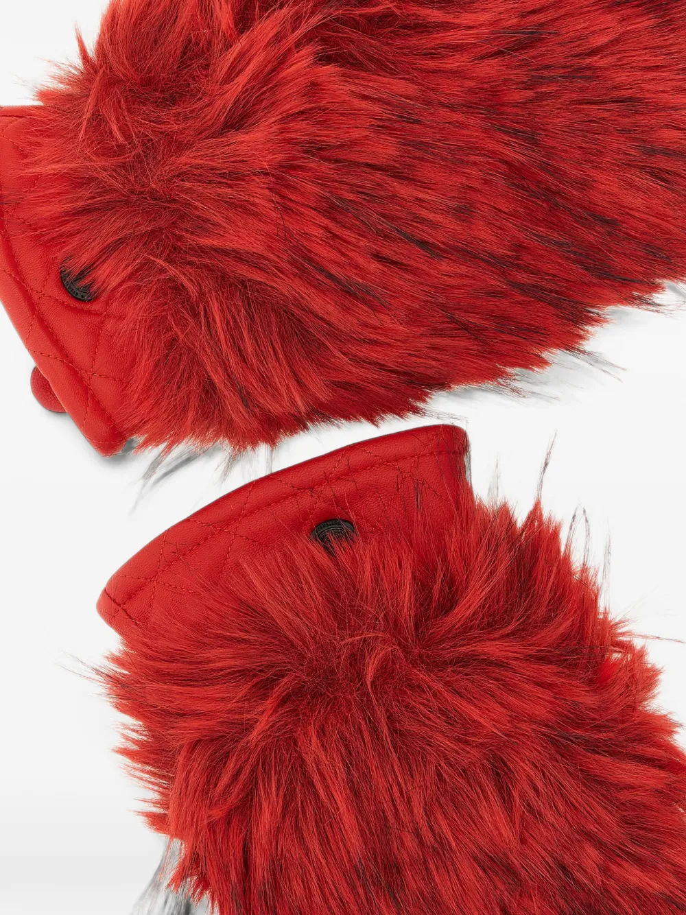 Goldbergh Hill faux-fur leather mittens Rood