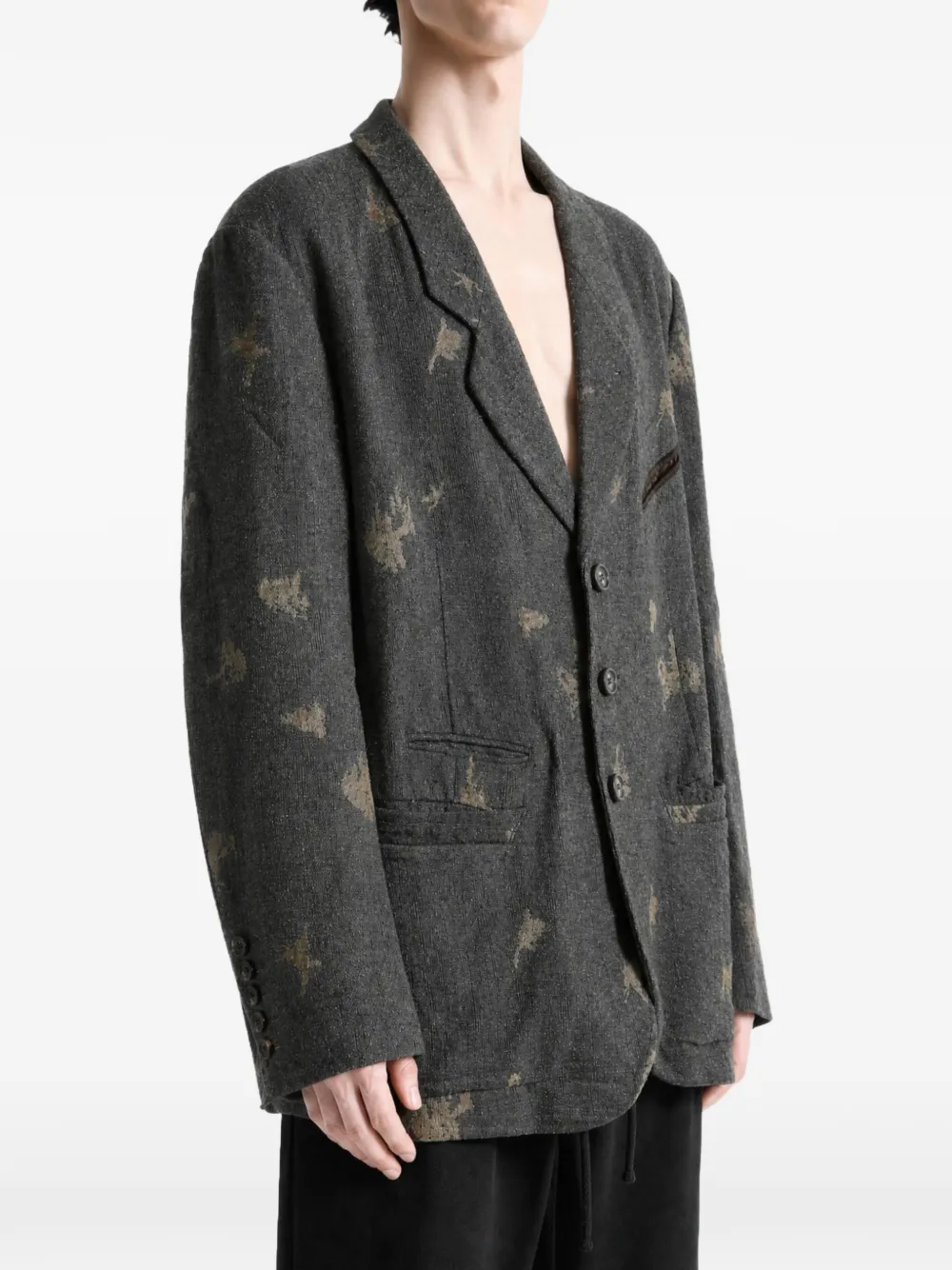 Ziggy Chen Blazer met enkele rij knopen Grijs