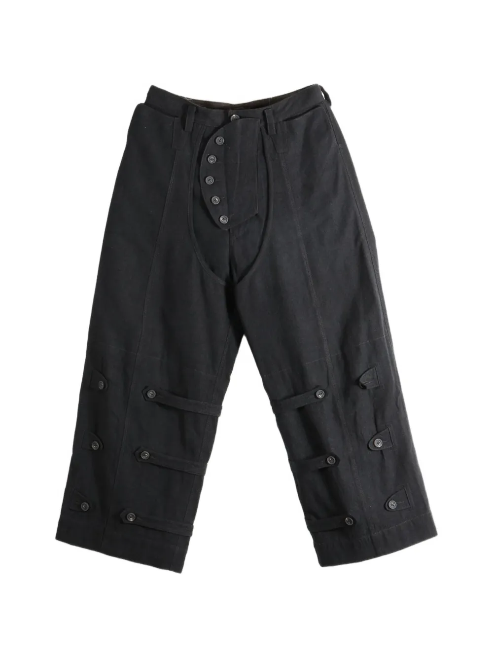 Ziggy Chen Pilot button-detailed wide-leg trousers - Nero