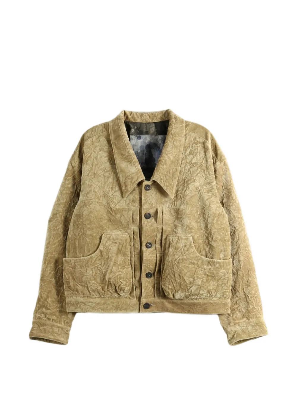 Ziggy Chen crinkled-finish jacket - Toni neutri