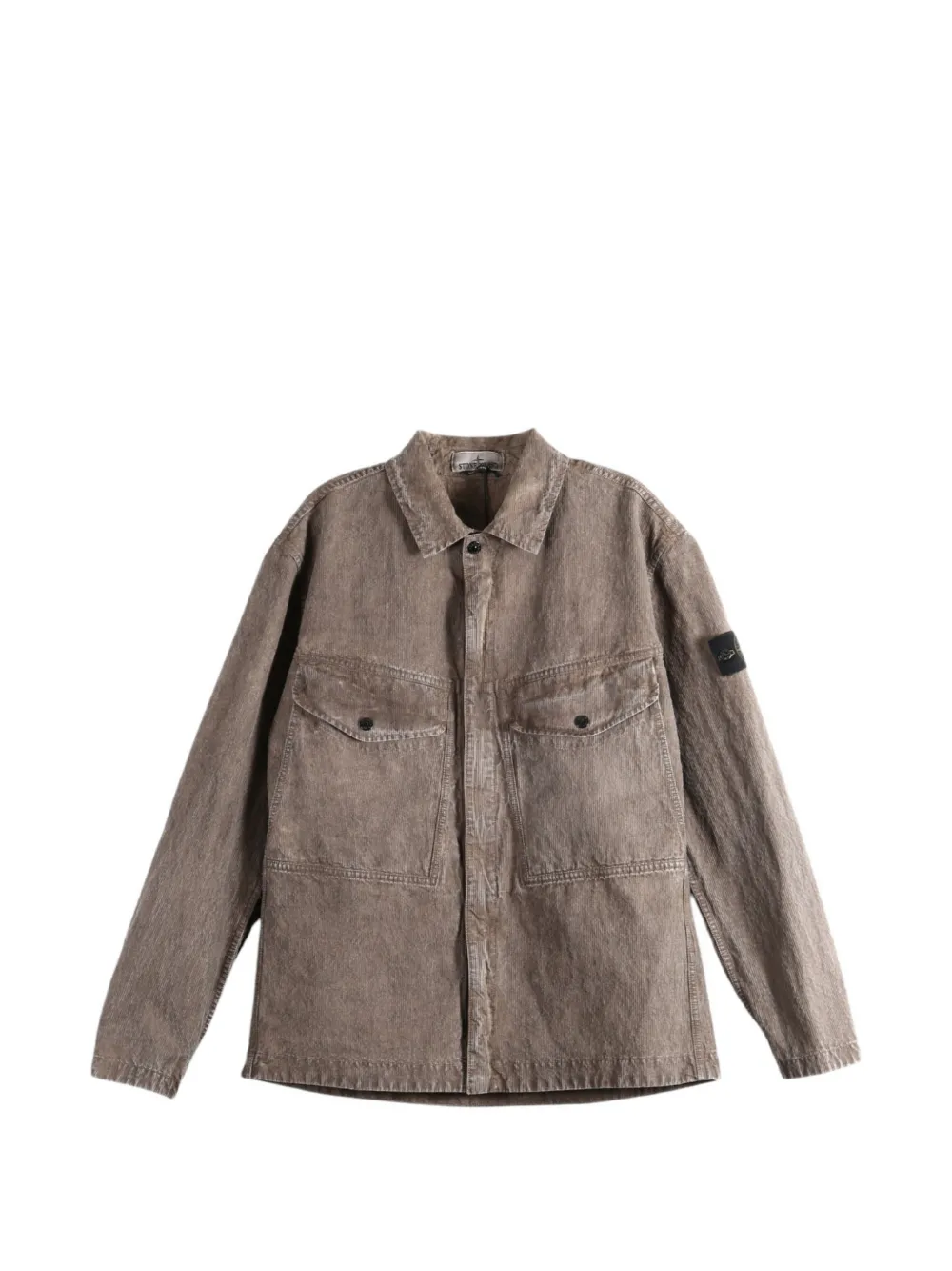 Stone Island 1200029 corduroy 'terra' effect overshirt - Grey