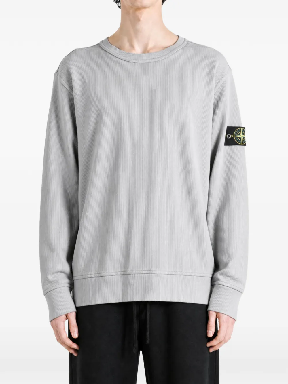 Stone Island 6100017 organic cotton interlock sweatshirt Grijs