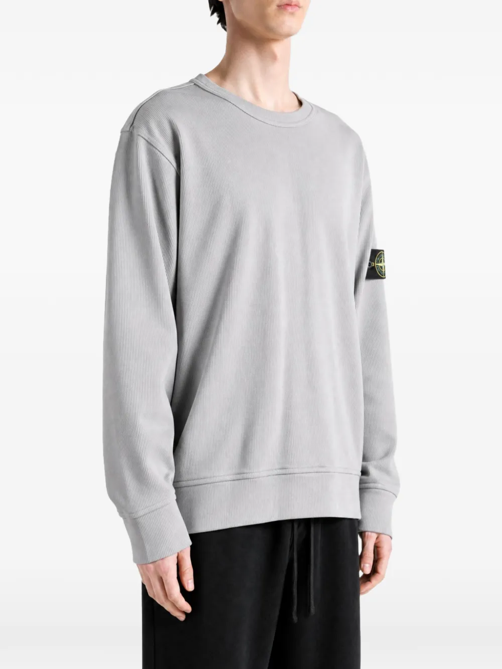 Stone Island 6100017 organic cotton interlock sweatshirt Grijs