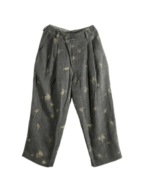 Ziggy Chen graphic-print pleated trousers