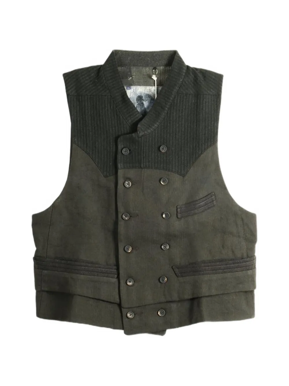 Ziggy Chen double-breasted panelled gilet - Grey