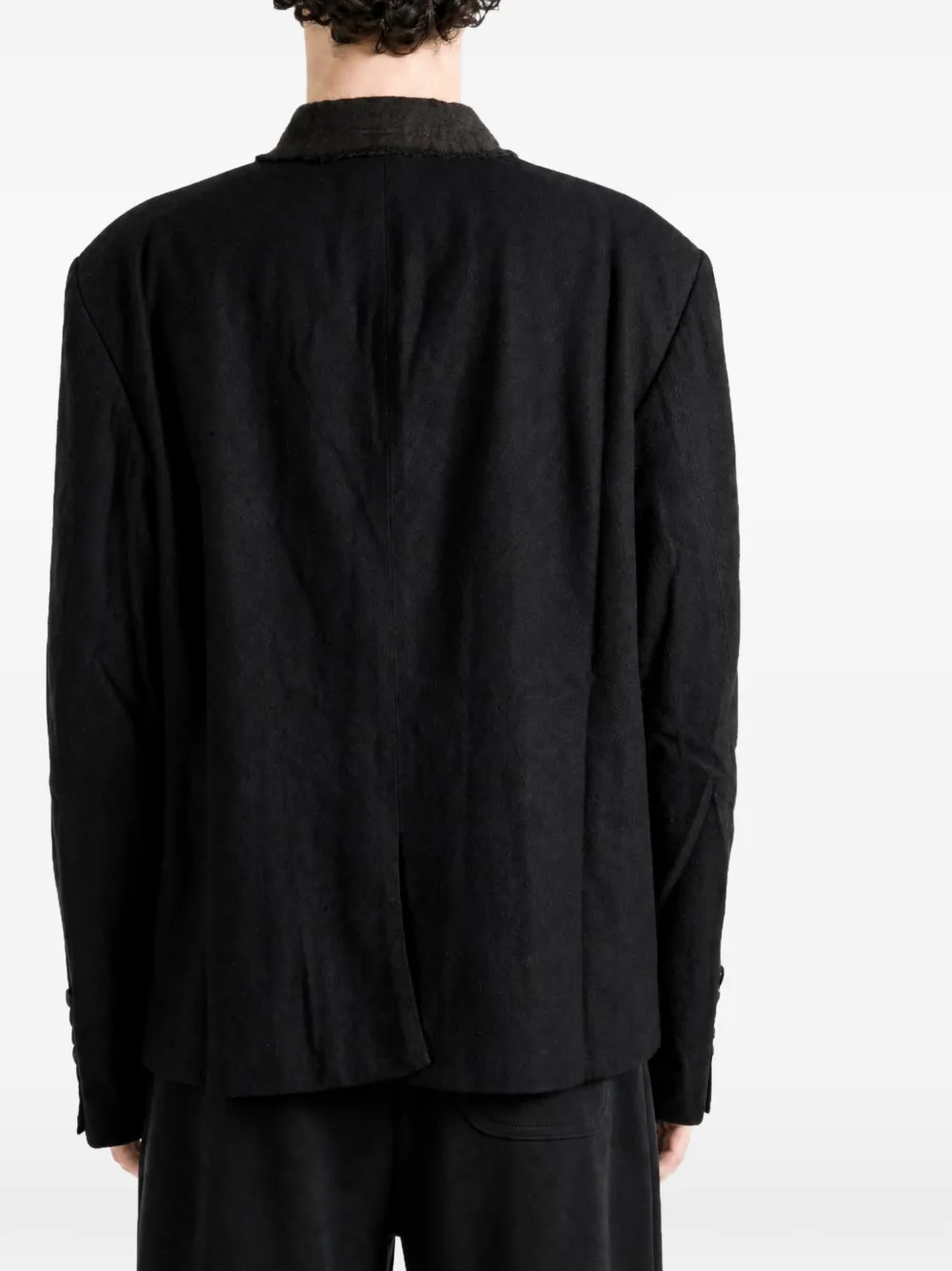 Ziggy Chen Blazer met contrasterende kraag Zwart