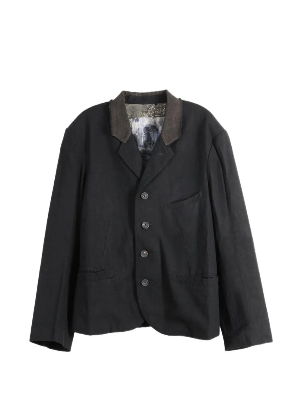 Ziggy Chen contrasting-collar blazer - Nero