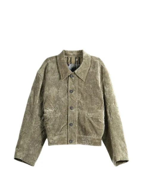 Ziggy Chen crinkled-effect button-up jacket