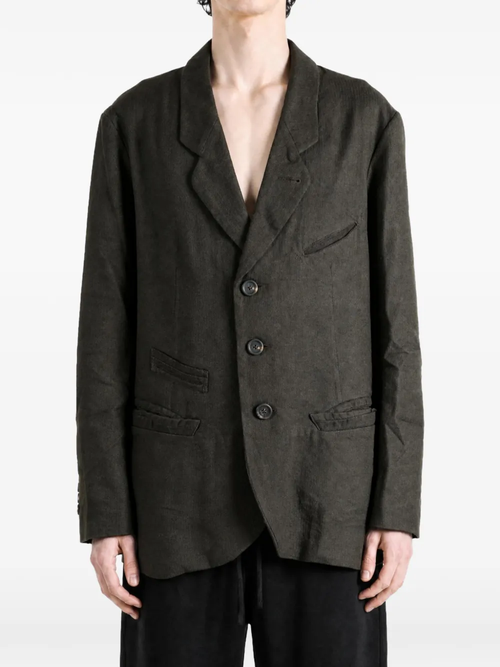 Ziggy Chen Blazer met enkele rij knopen en gekerfde revers Grijs