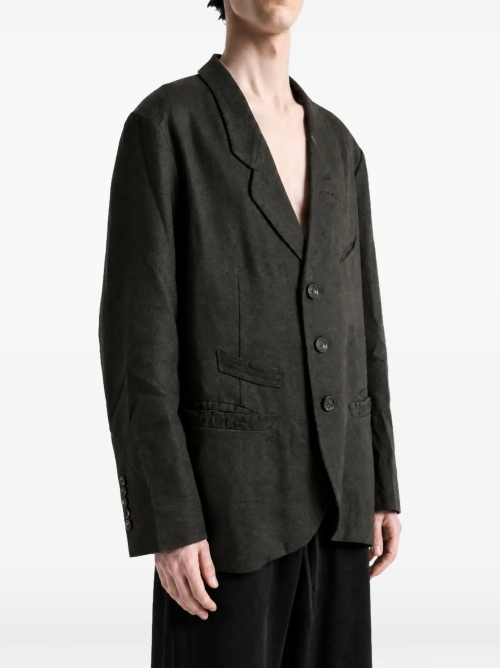 Ziggy Chen Blazer met enkele rij knopen en gekerfde revers Grijs