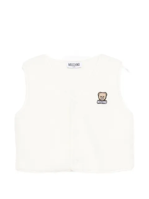 Moschino Kids Teddy-embellished fleece vest 