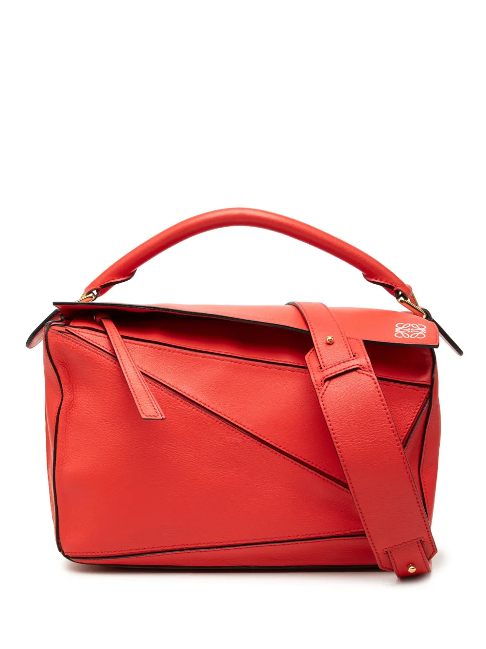 Loewe Pre-Owned 2015 Medium Calfskin Puzzle satchel - Rot