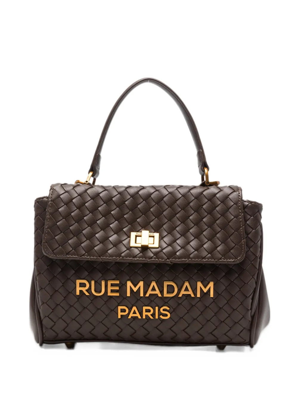 RUE MADAM PARIS Les Jours woven top-handle tote bag - Marrone