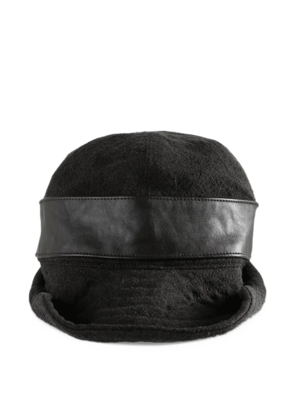Ziggy Chen Hybrid leather-trimmed bucket hat - Noir Ziggy Chen Hybrid leather-trimmed bucket hat - Noir