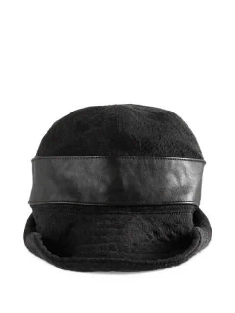Ziggy Chen Hybrid leather-trimmed bucket hat