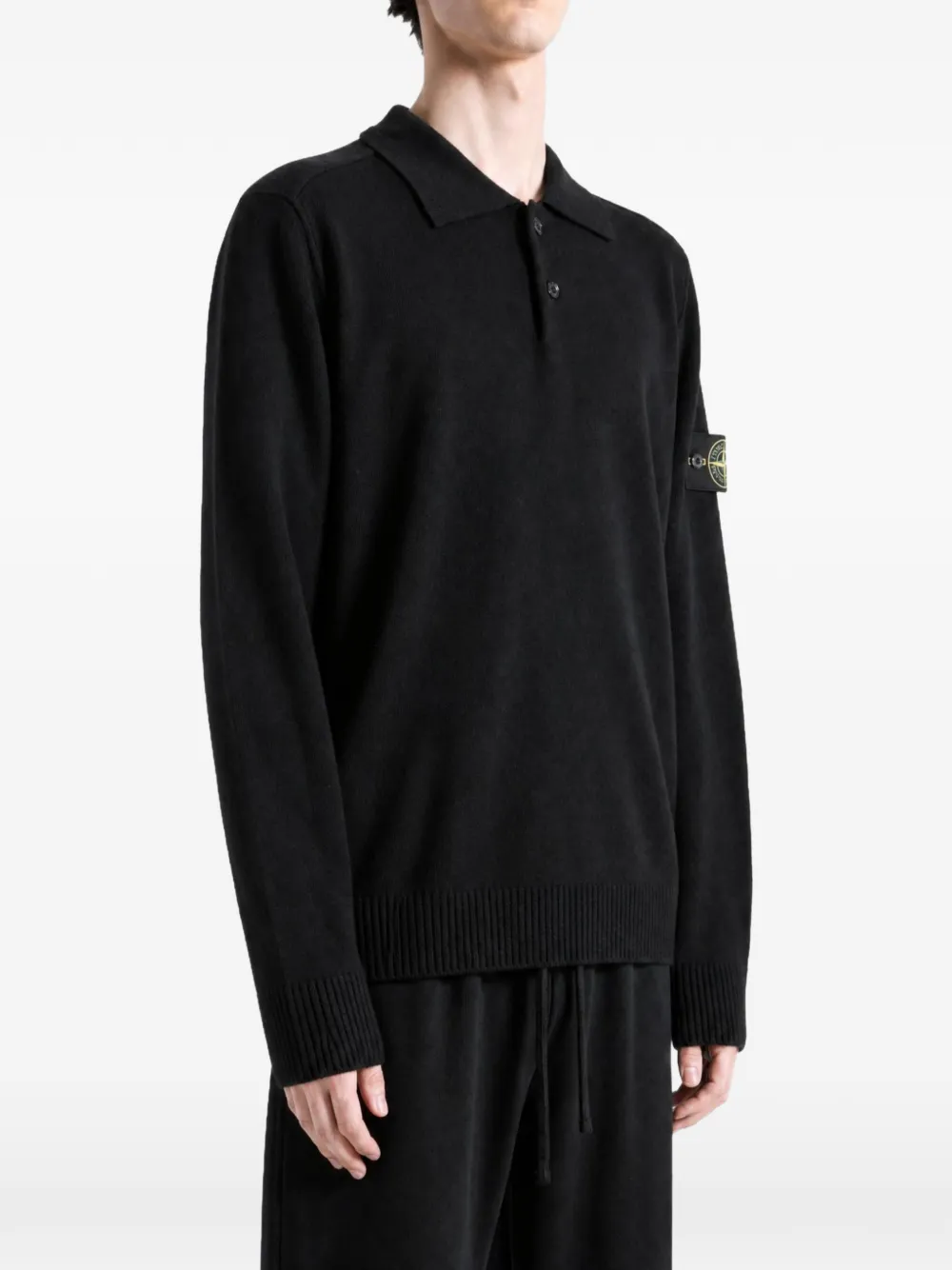 Stone Island 5100018 light RWS geelong wool jumper Zwart