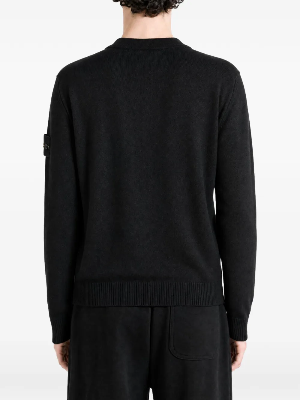 Stone Island 5100018 light RWS geelong wool jumper Zwart