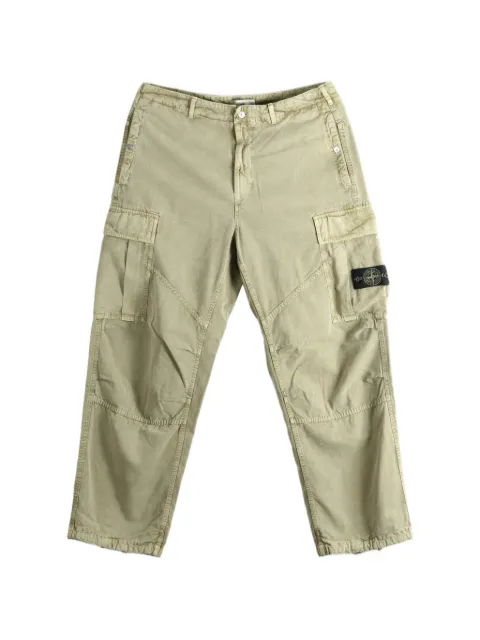 Stone Island 3100038 mineral-dyed-panama cotton loose-fit cargo pants with drawstring cuffs