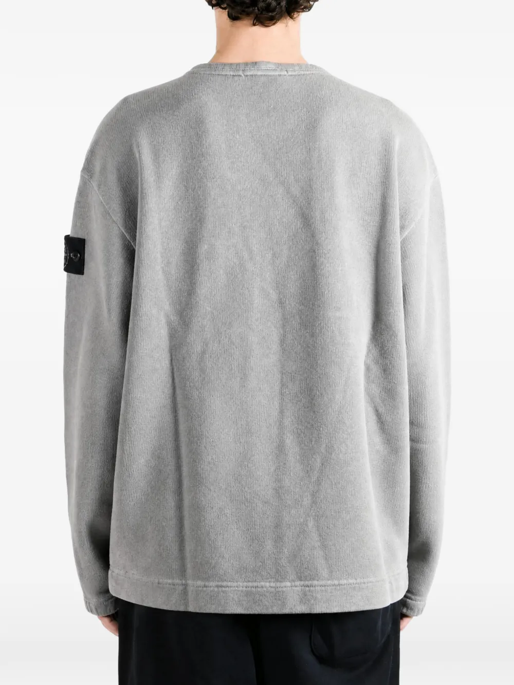 Stone Island 6100028 mineral dyed cotton fleece sweatshirt Grijs