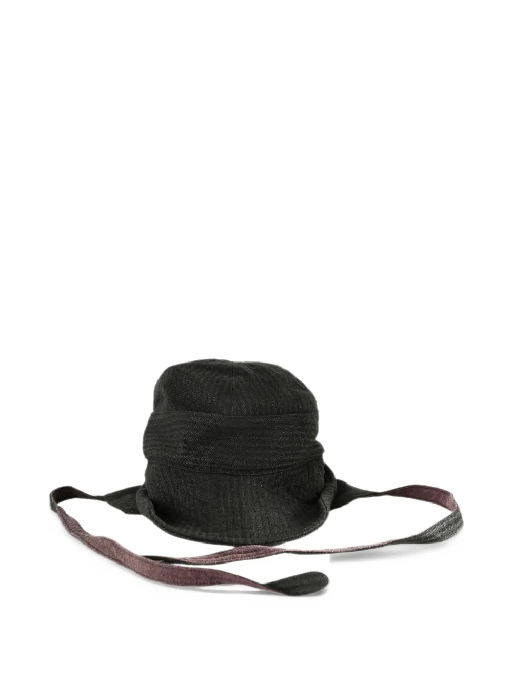 Ziggy Chen Hybrid chevron-pattern strap-detail hat - Noir Ziggy Chen Hybrid chevron-pattern strap-detail hat - Noir