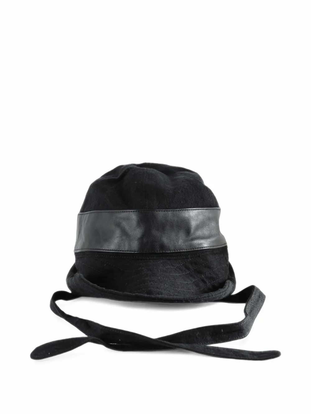 Ziggy Chen Hybrid leather-trim bucket hat - Noir Ziggy Chen Hybrid leather-trim bucket hat - Noir