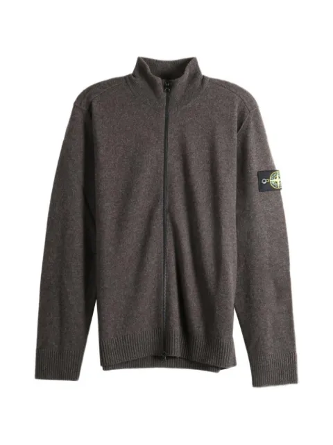 Stone Island logo-patch zip-up cardigan