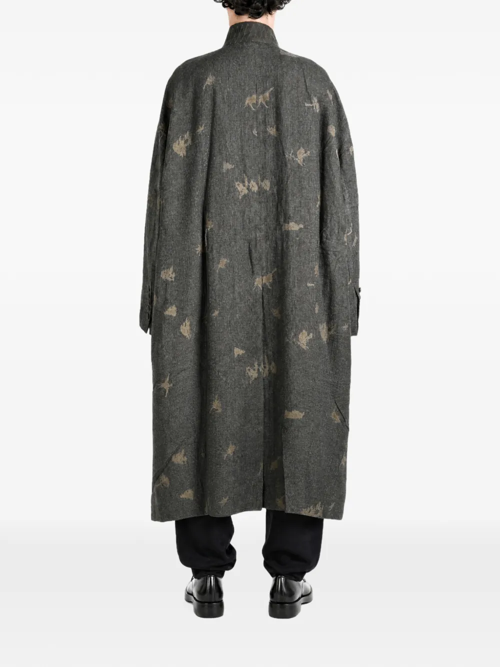 Ziggy Chen Trenchcoat met grafische print en knopen Grijs