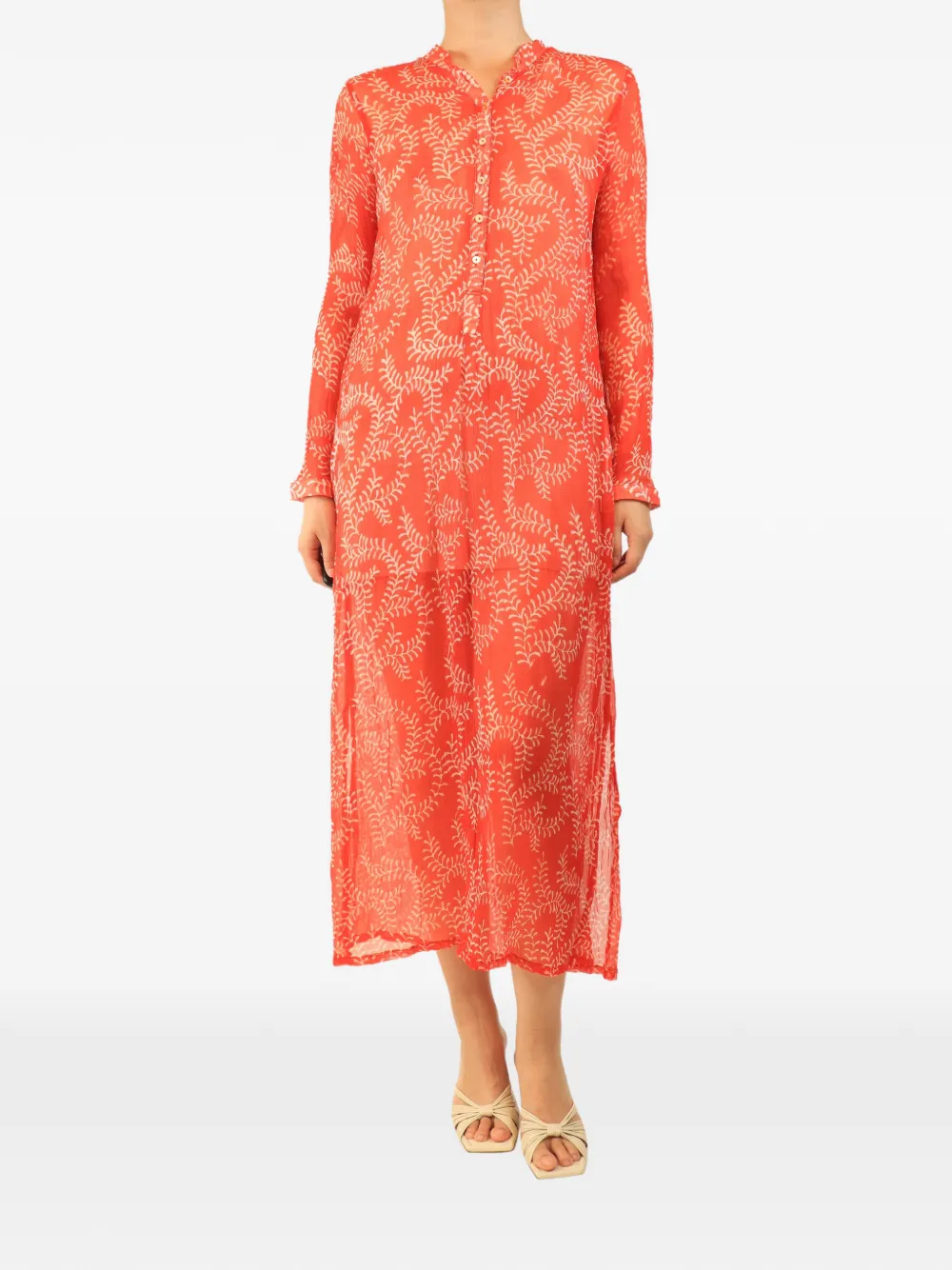 Cloe Cassandro sheer printed midi dress - Rosso