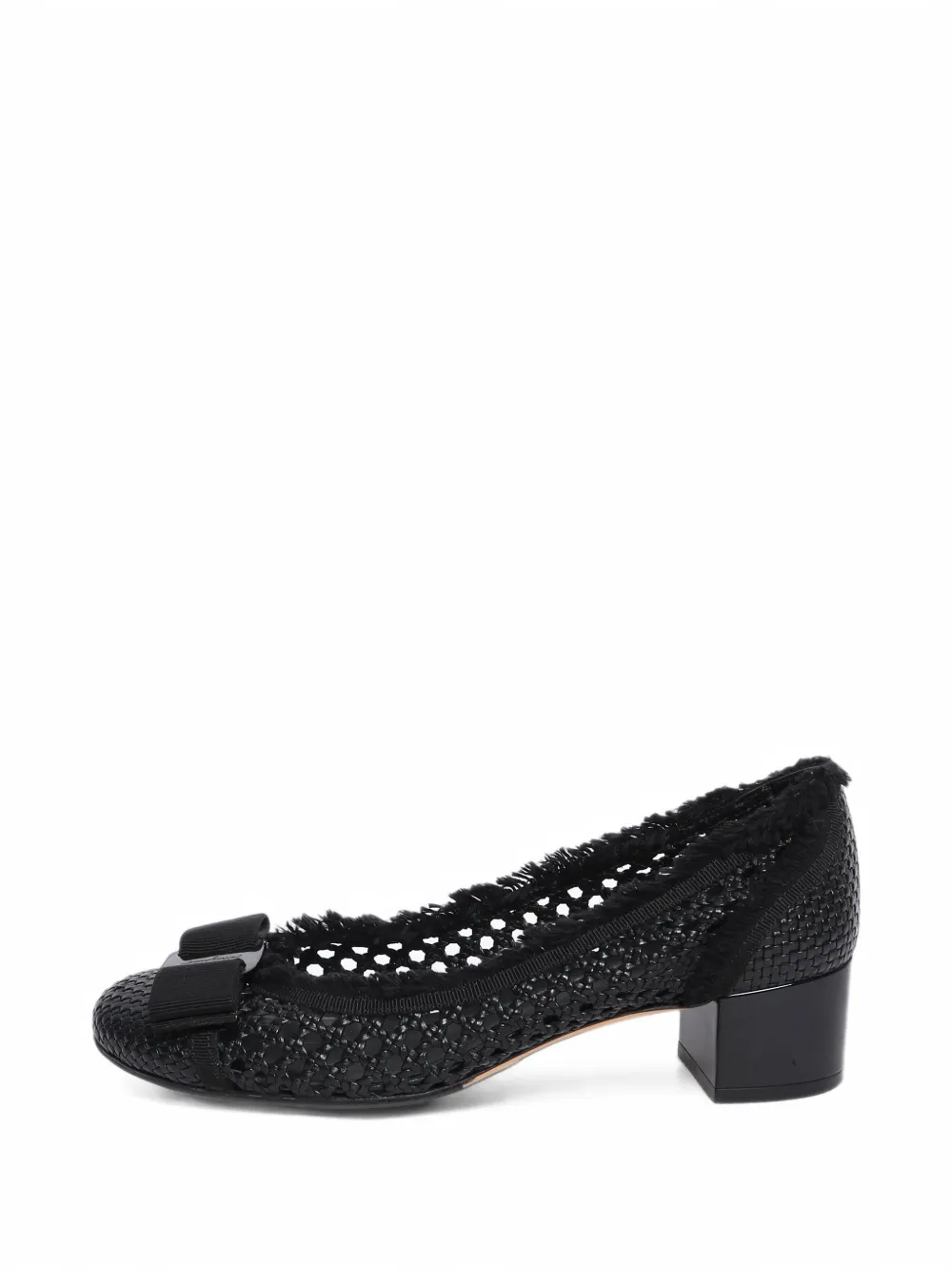 Ferragamo Pre-Owned Vara bow woven pumps - Schwarz