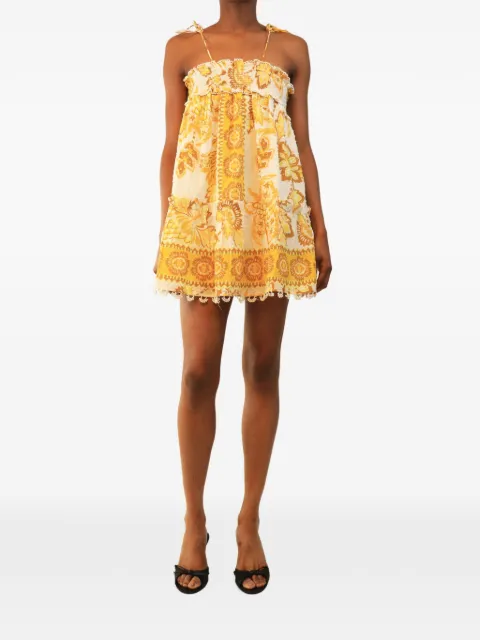 FARM Rio floral-print tiered mini dress