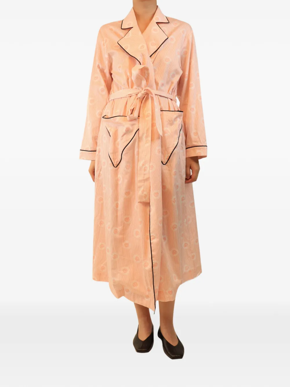 Emilia Wickstead striped belted dressing gown - Arancione
