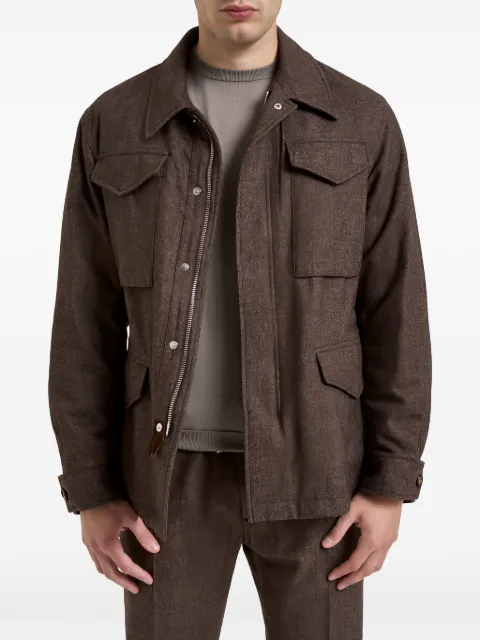 Eleventy Saharan four-pocket zip-fastening shirt jacket