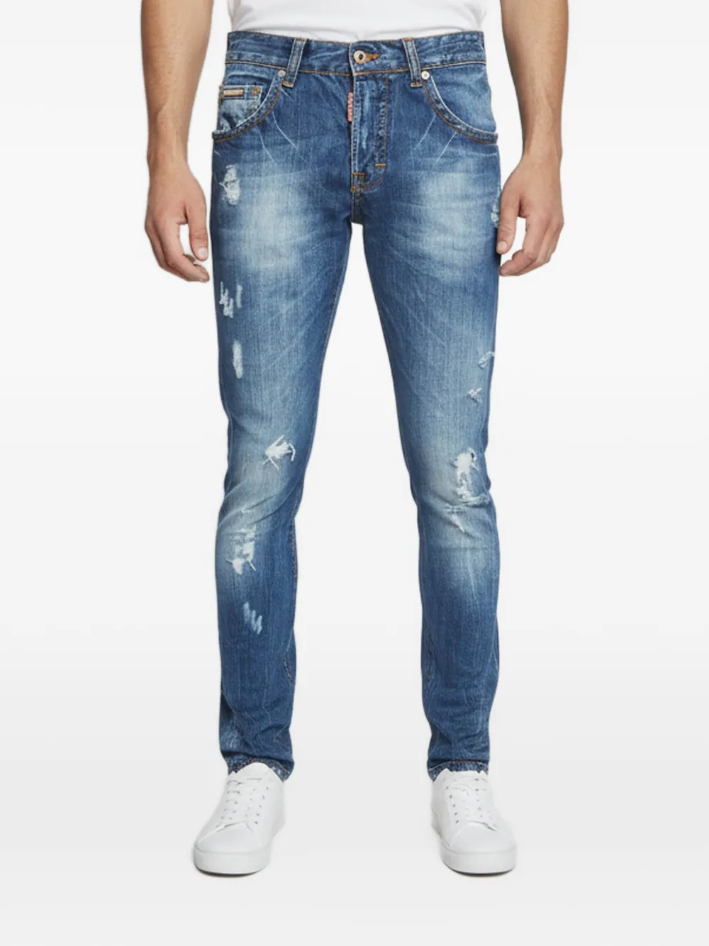 DSQUARED2 five-pocket distressed jeans - Blu