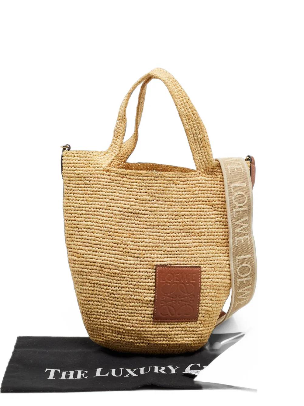Loewe Pre-Owned 2022 Slit raffia tote bag - Neutrals