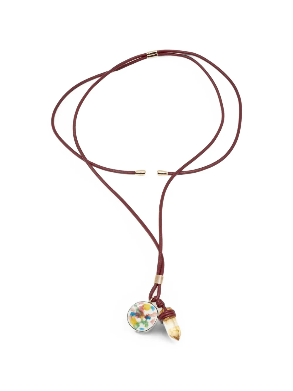 Chloé Pre-Owned Jemma leather pendant necklace - Rosso