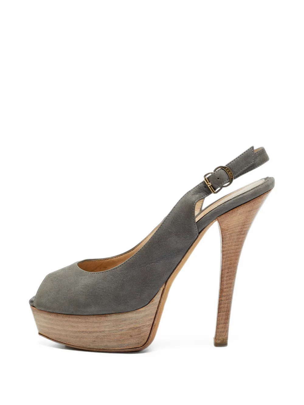 Fendi Pre-Owned Fendista peep-toe pumps - Grey
