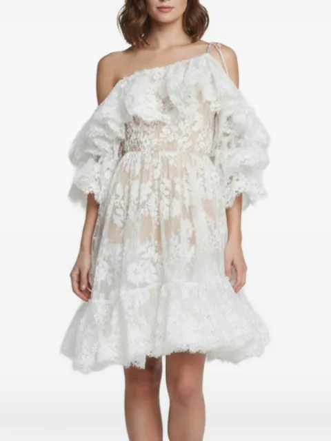 ZIMMERMANN floral-lace asymmetric dress