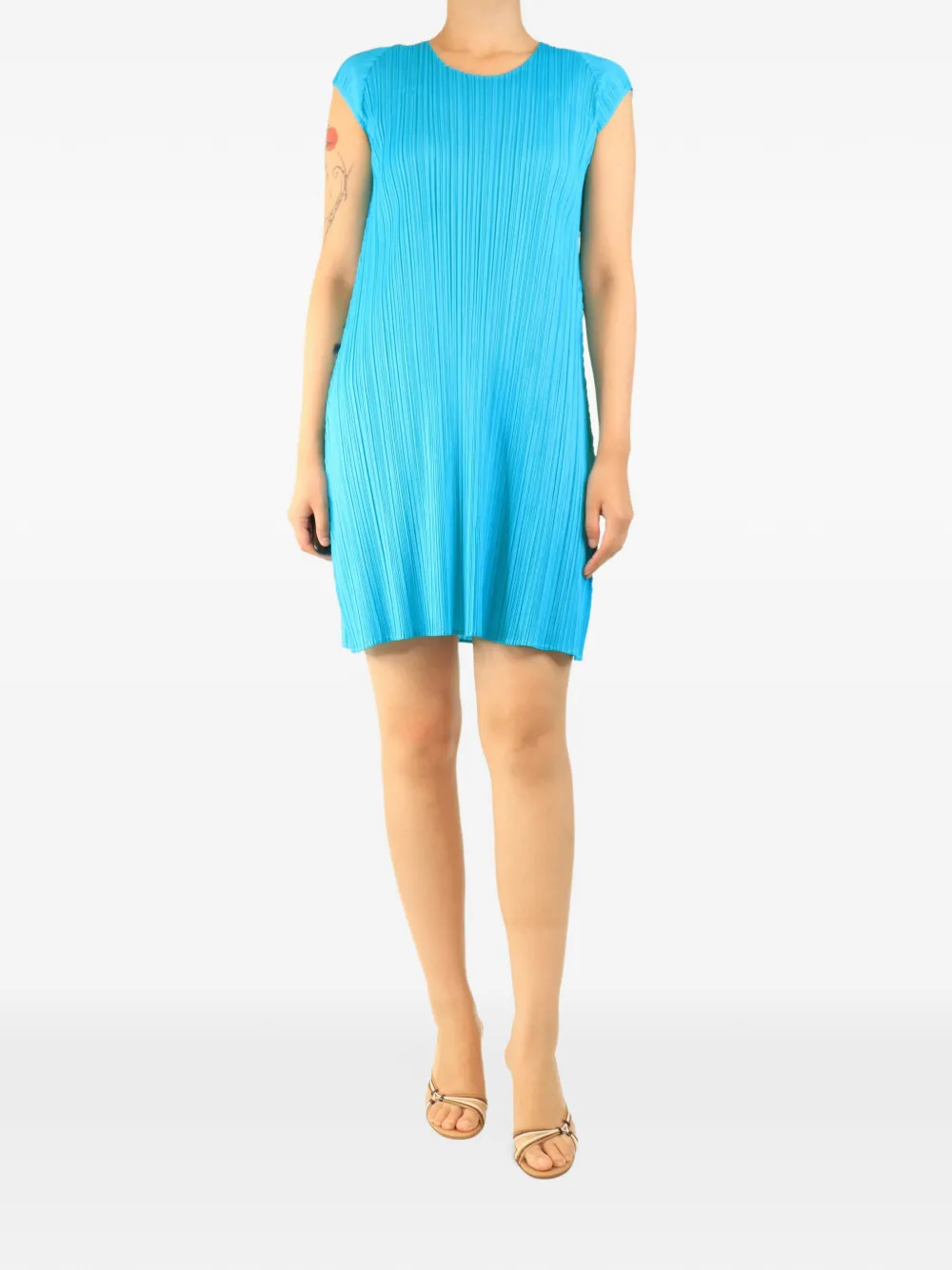 Pleats Please Issey Miyake sleeveless pleated midi dress - Blue