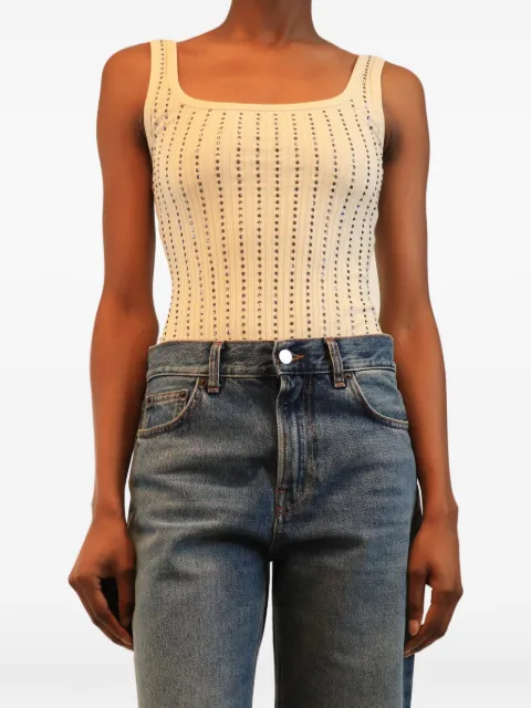 The Attico crystal-embellished bodysuit