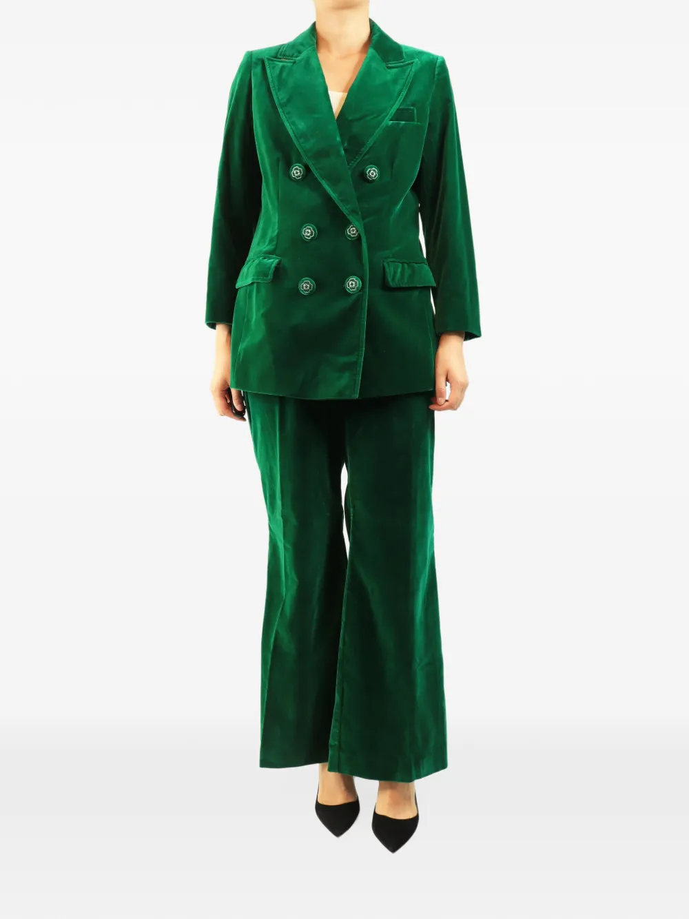 Etro Pre-Owned velvet two-piece suit set - Verde