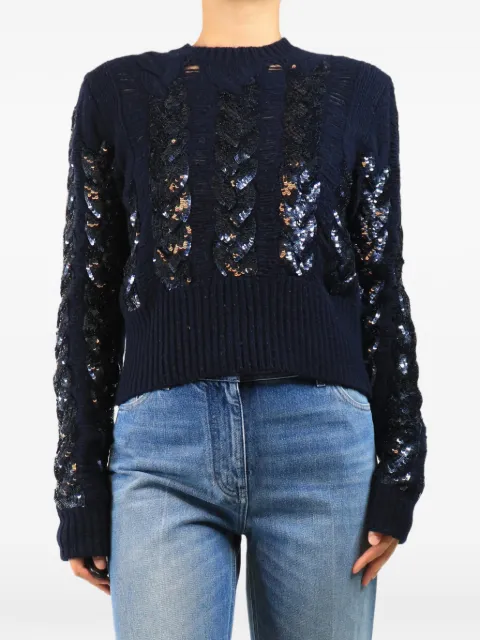 PUCCI Pre-Owned sequin-embellished cable-knit sweater
